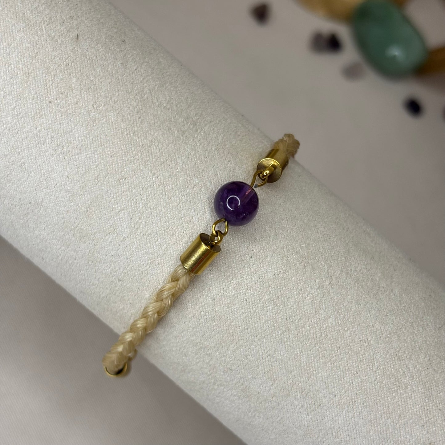 Bracelet en crin de cheval « Petit Cosmo » - Améthyste