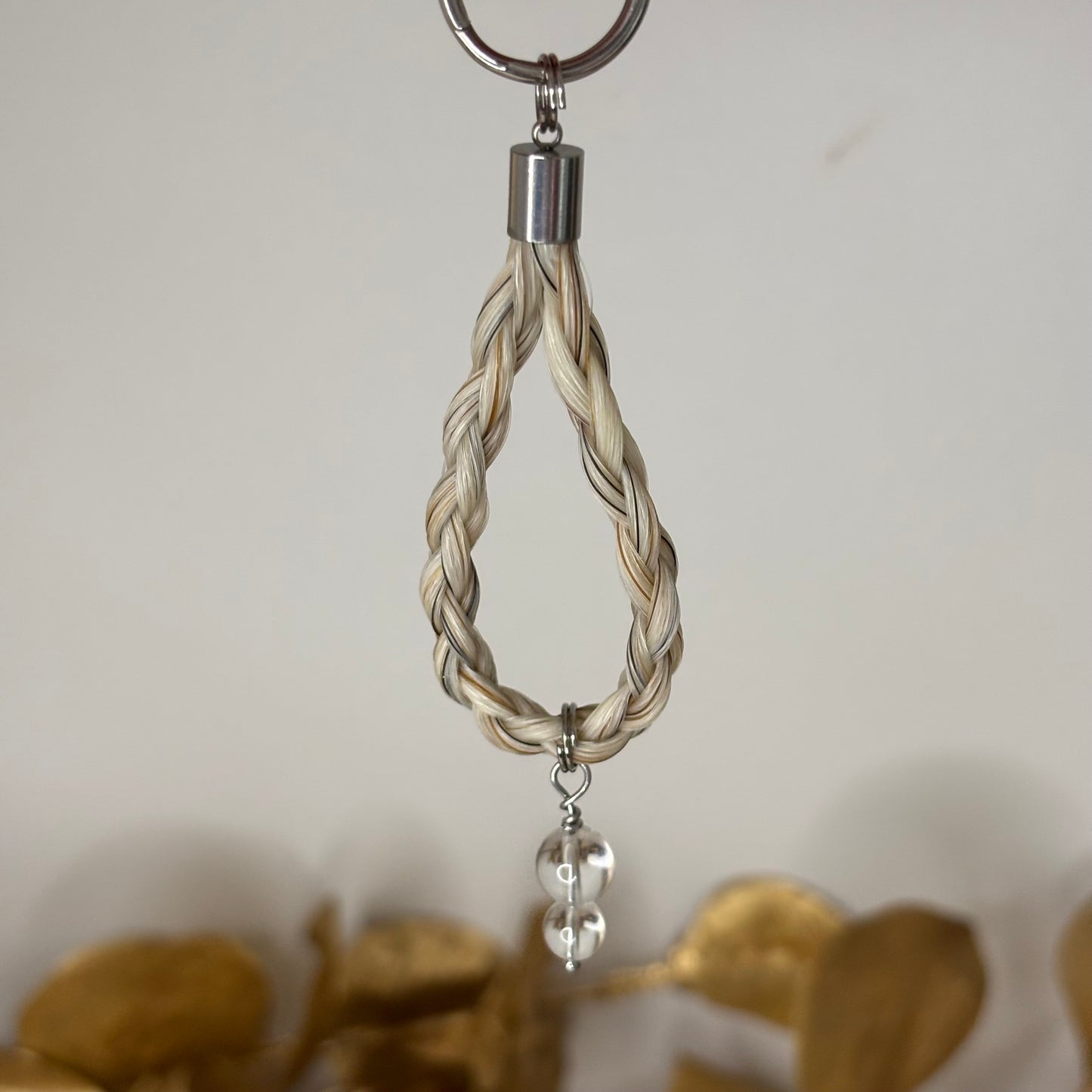 Porte-clé en crin de cheval « Auriga » - Cristal de roche