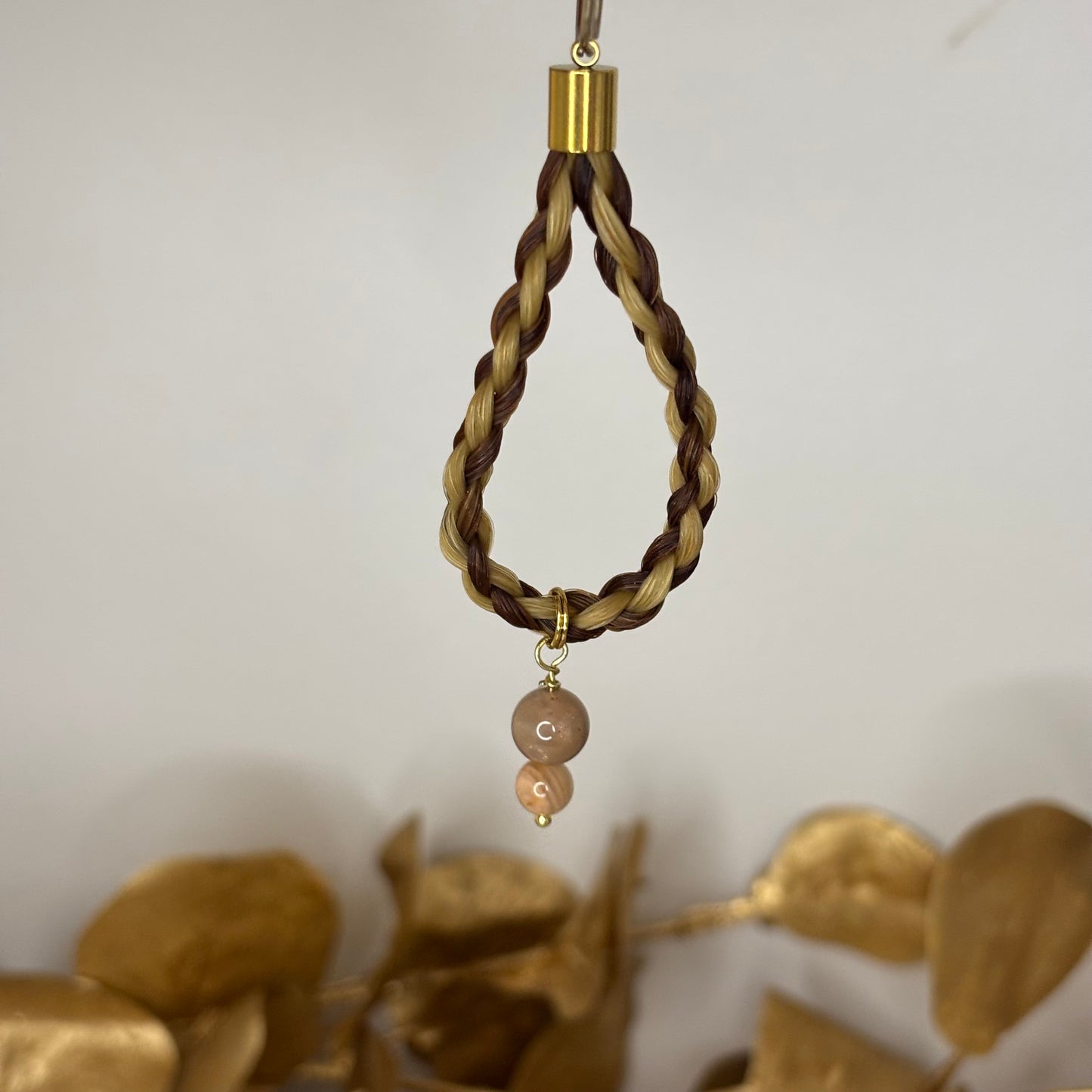 Porte-clé en crin de cheval « Auriga » - Pierre de lune