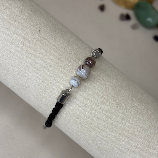 Bracelet en crin de cheval « Cosmo » - Agate Botswana