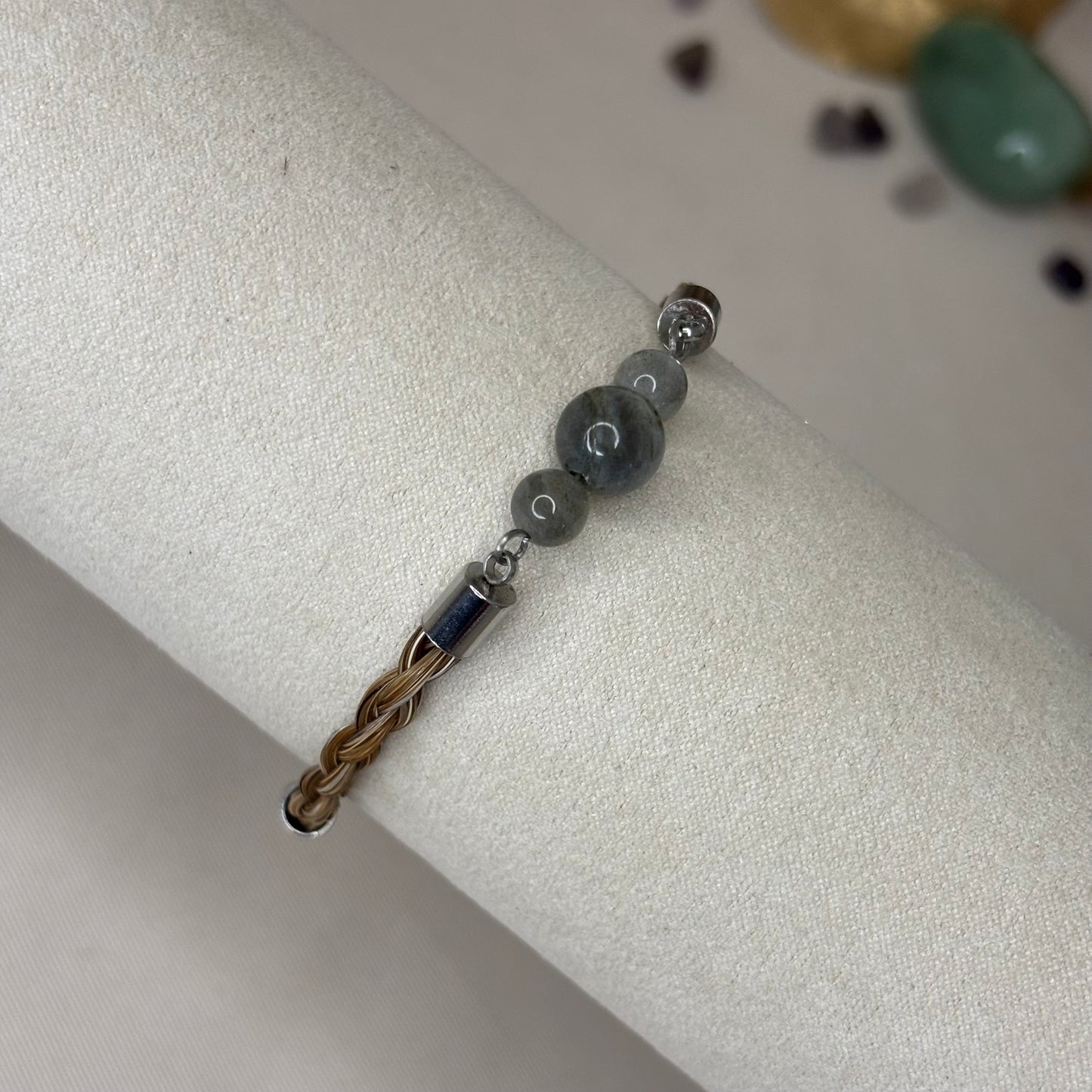 Bracelet en crin de cheval « Cosmo » - Labradorite