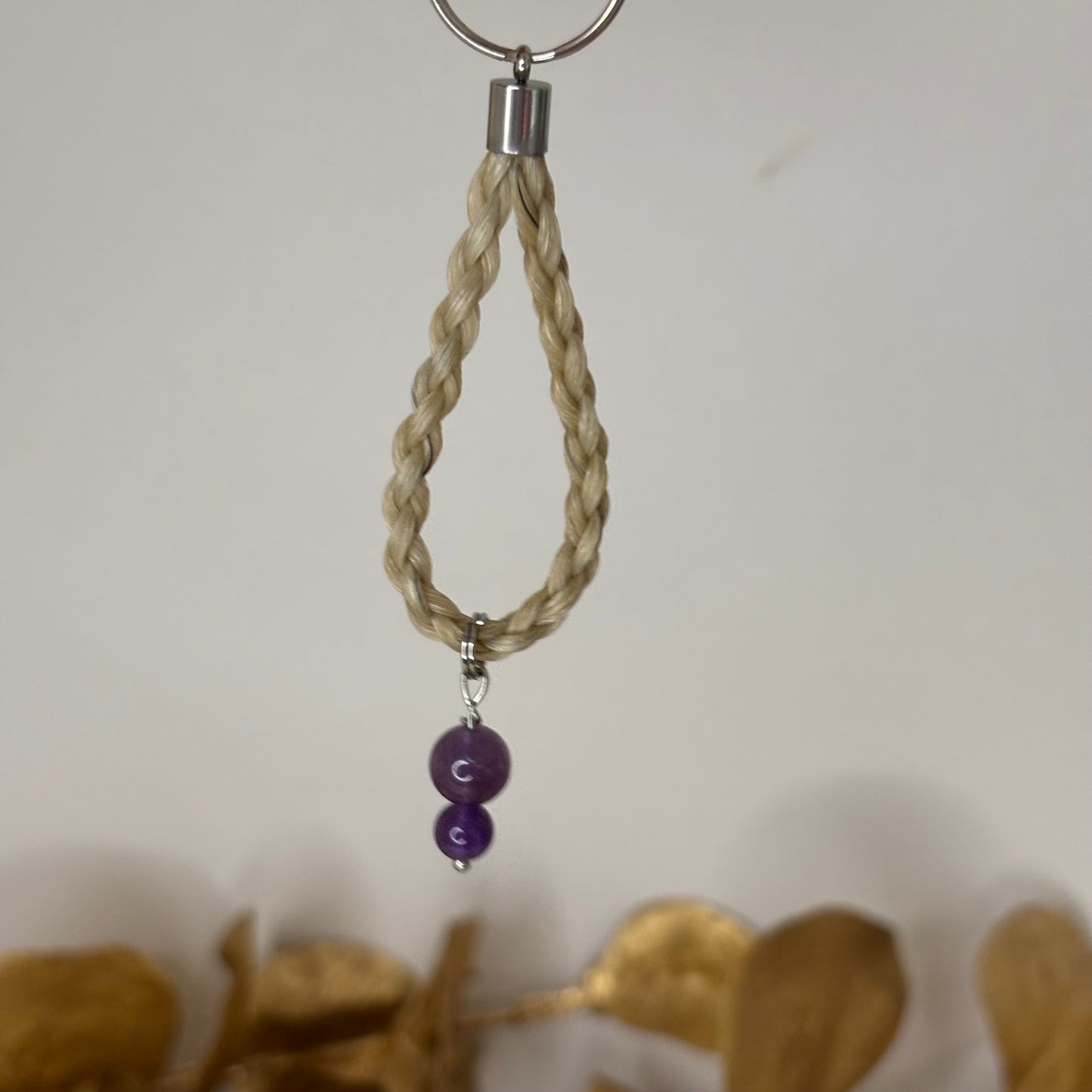 Porte-clé en crin de cheval « Auriga » - Améthyste