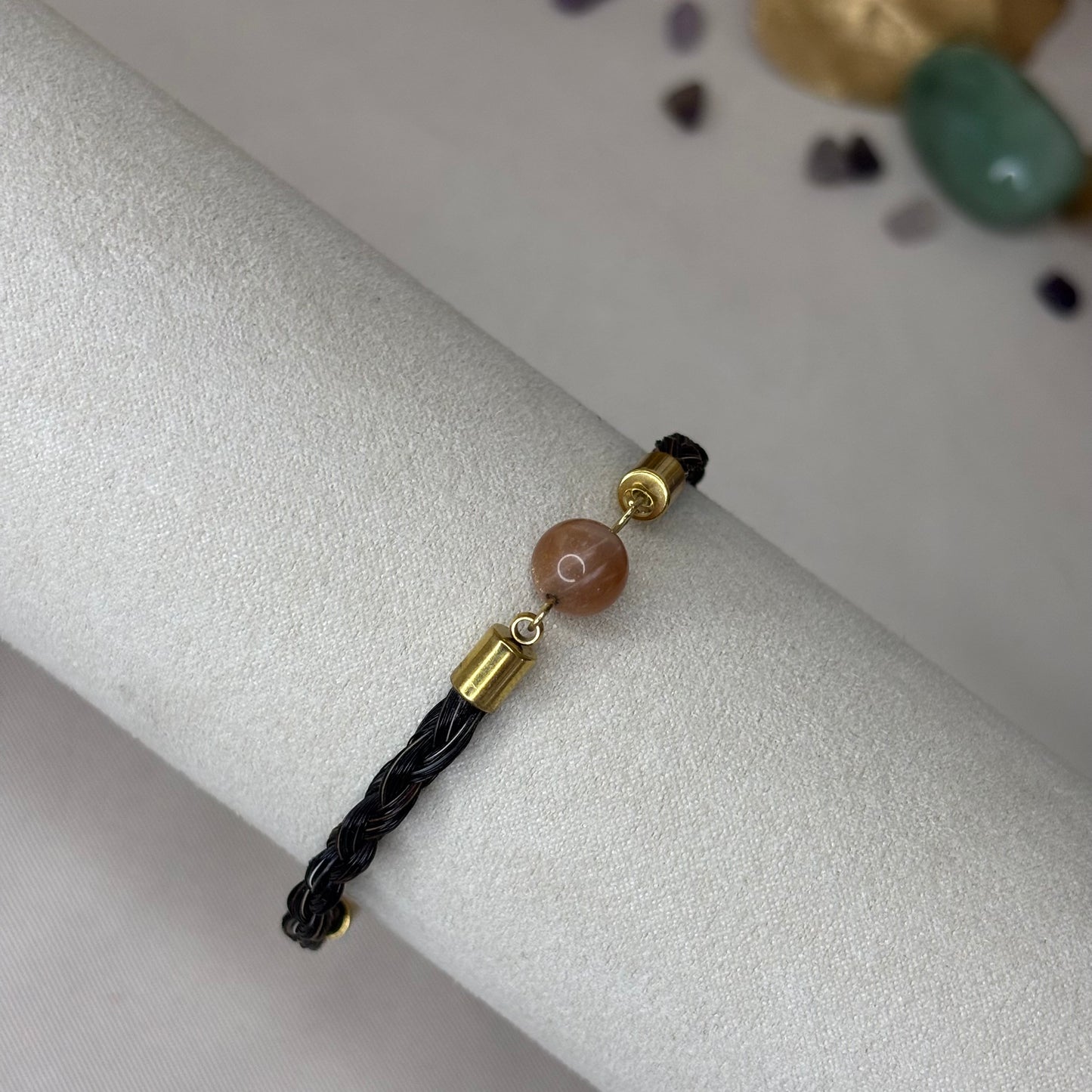 Bracelet en crin de cheval « Petit Cosmo » - Pierre de lune